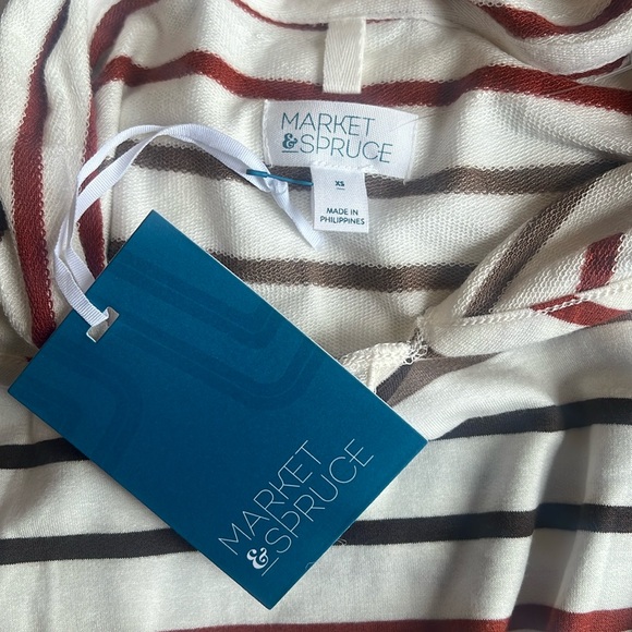 NEW Market & Spruce Shirt Milania French Terry Curved Hem Hoodie Size XS - Picture 4 of 16